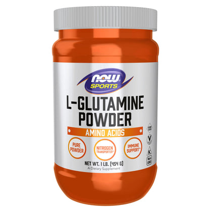 NOW Foods Sports Nutrition, L-Glutamine Pure Powder, Nitrogen Transporter*, Amino Acid, 1-Pound - dailyvitalstore