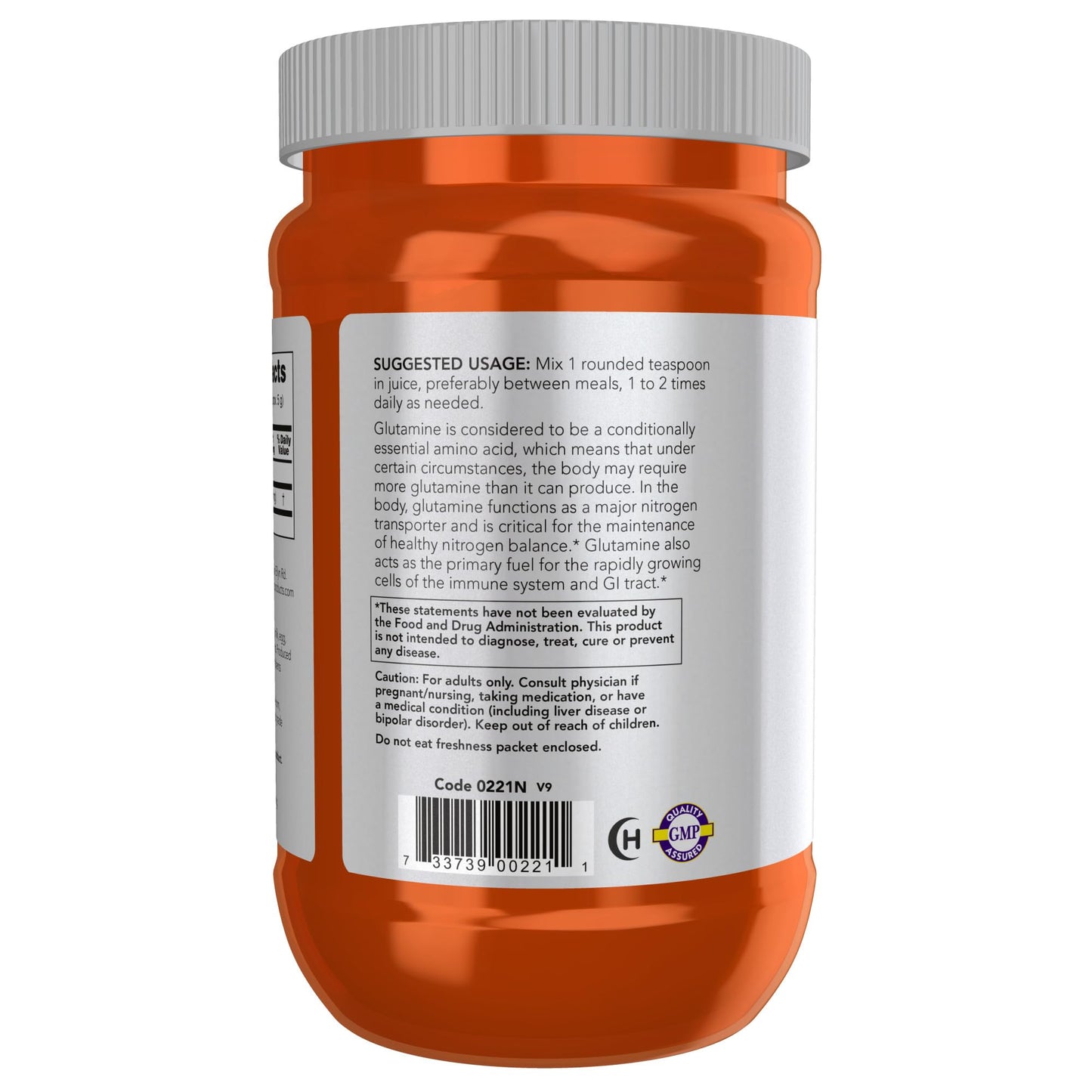 NOW Foods Sports Nutrition, L-Glutamine Pure Powder, Nitrogen Transporter*, Amino Acid, 1-Pound - dailyvitalstore
