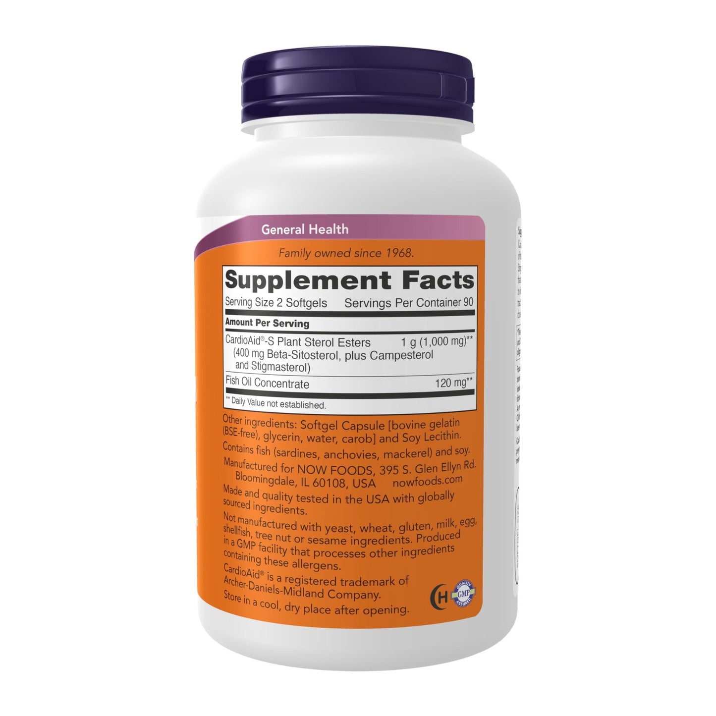 NOW Foods Supplements, Beta-Sitosterol Plant Sterols with CardioAid®-S Plant Sterol Esters and Added Fish Oil, 180 Softgels - dailyvitalstore