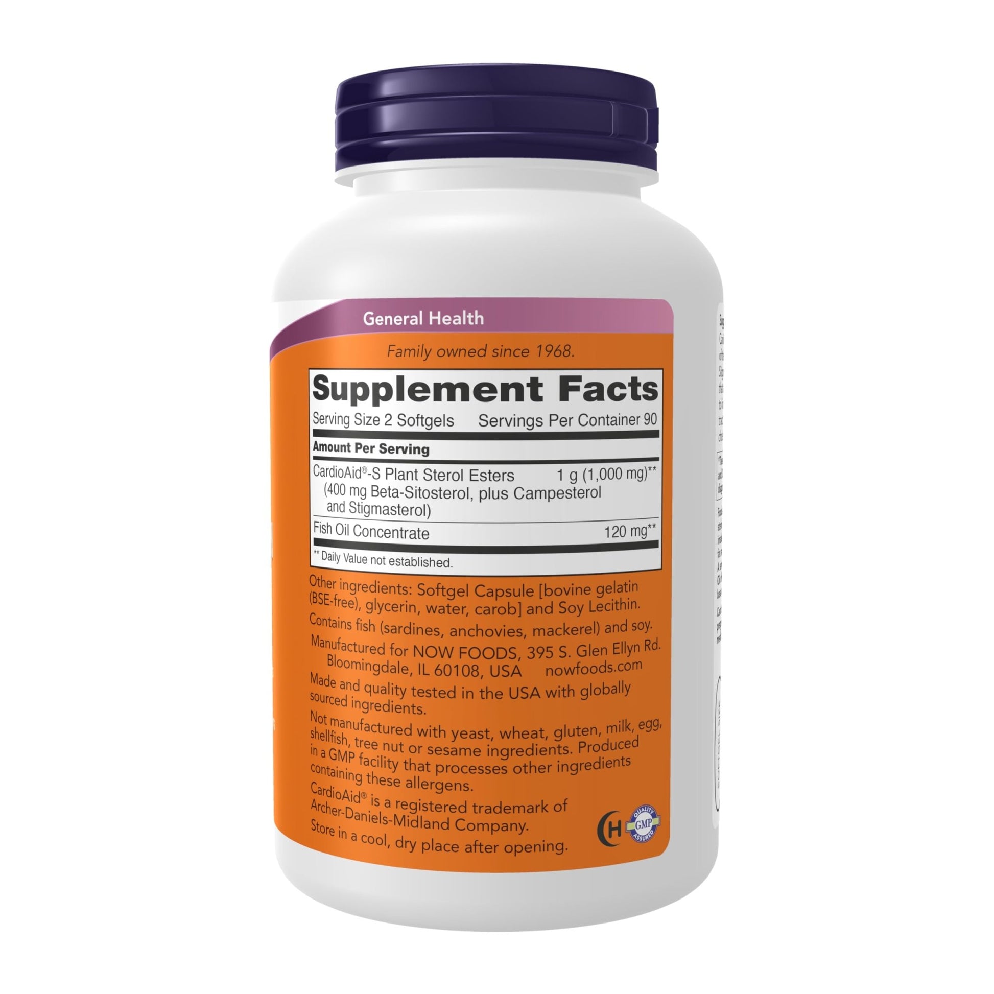 NOW Foods Supplements, Beta-Sitosterol Plant Sterols with CardioAid®-S Plant Sterol Esters and Added Fish Oil, 180 Softgels - dailyvitalstore