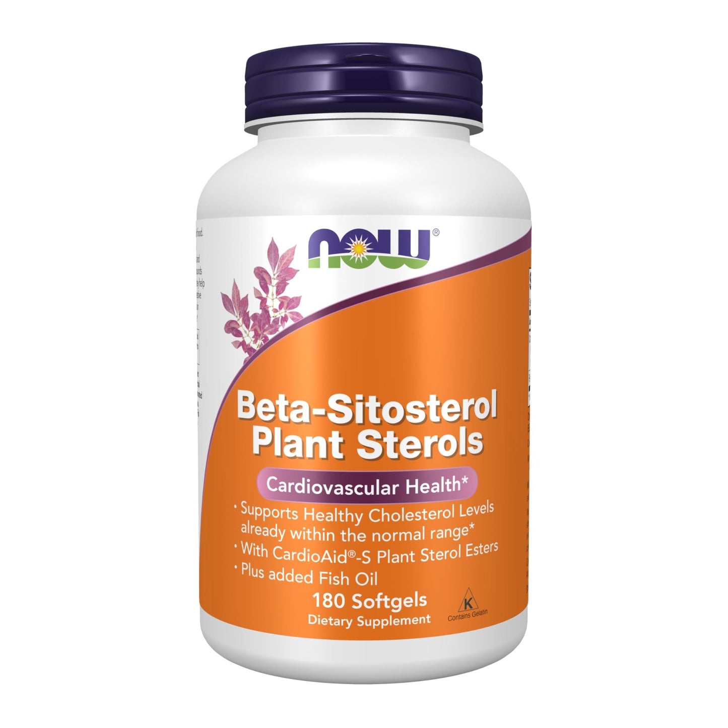 NOW Foods Supplements, Beta-Sitosterol Plant Sterols with CardioAid®-S Plant Sterol Esters and Added Fish Oil, 180 Softgels - dailyvitalstore