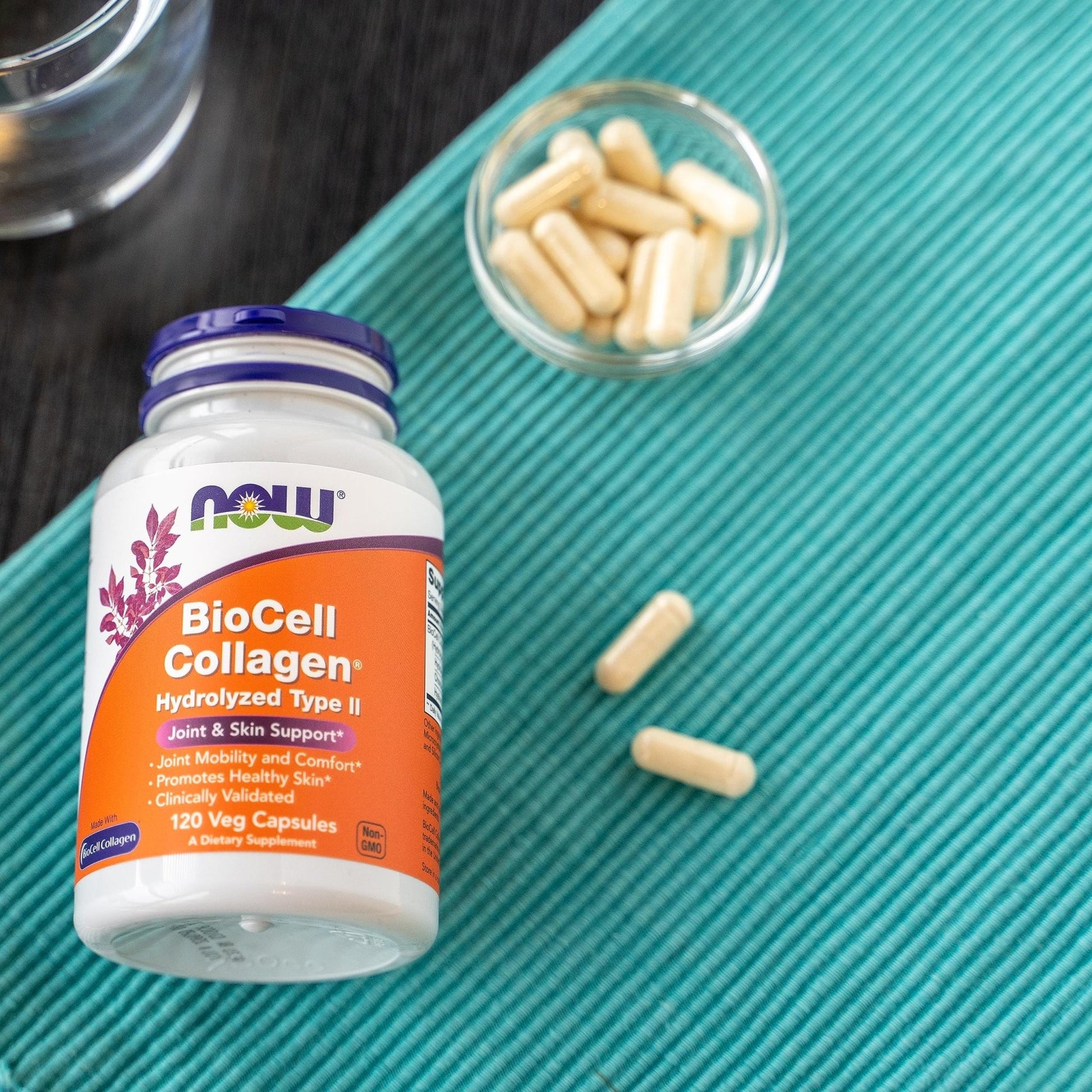NOW Foods Supplements, BioCell Collagen® Hydrolyzed Type II, Clinically Validated, 120 Veg Capsules - dailyvitalstore