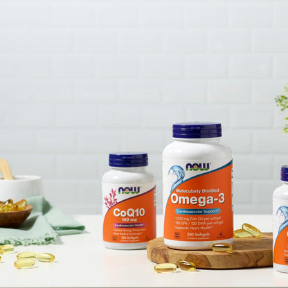 NOW Foods Supplements, CoQ10 (Coenzyme Q10) 100 mg, Pharmaceutical Grade, Cardiovascular Health*, 150 Softgels - dailyvitalstore