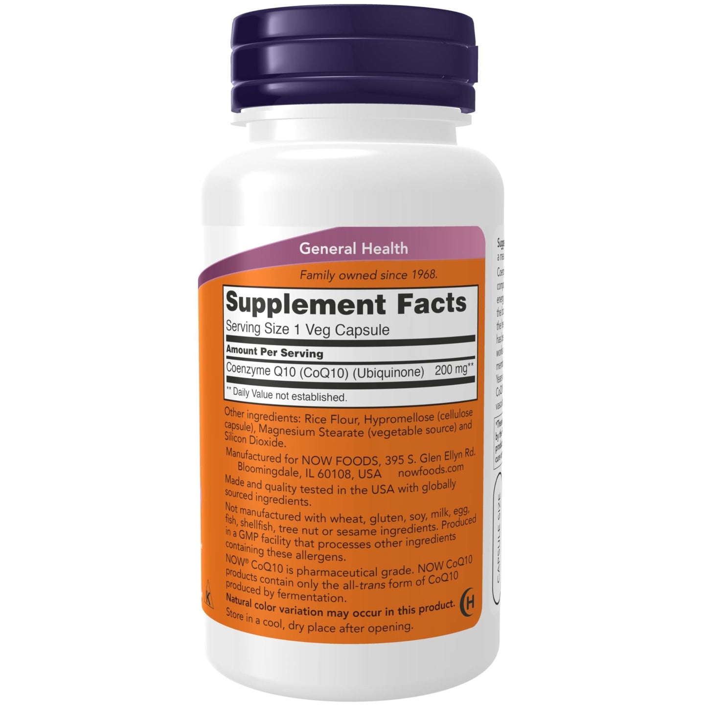 NOW Foods Supplements, CoQ10 (Coenzyme Q10) 200 mg, Cardiovascular Health*, 60 Veg Capsules - dailyvitalstore