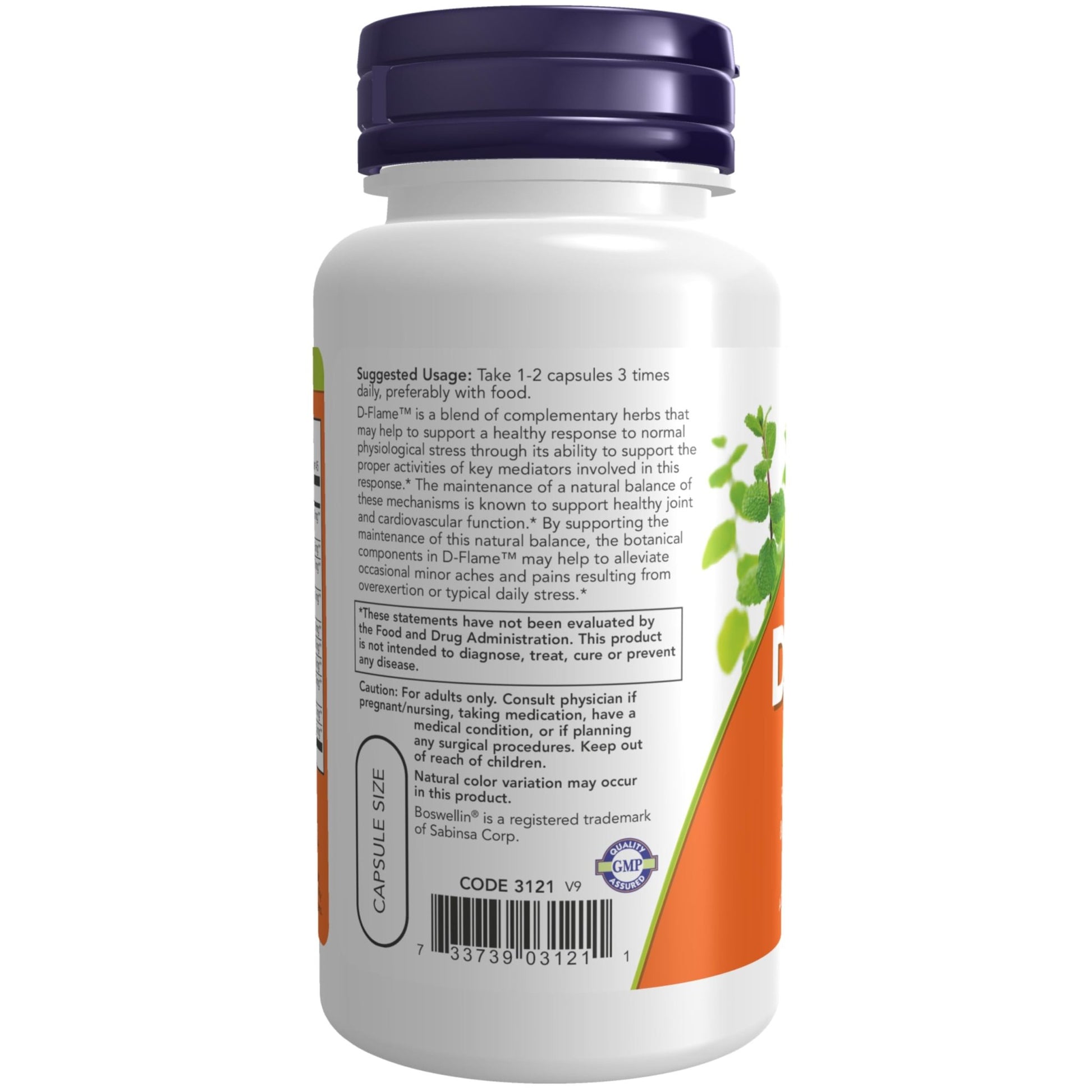 NOW Foods Supplements, D-Flame™ with a Blend of Complementary Herbs, Overexertion Support*, 90 Veg Capsules - dailyvitalstore