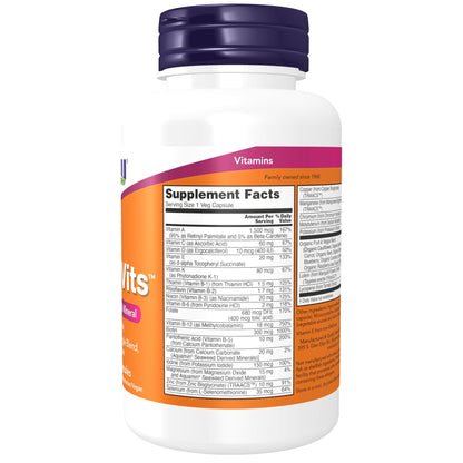 NOW Foods Supplements, Daily Vits™ with Fruit & Veggie Blend, Lutein and Lycopene, 120 Veg Capsules - dailyvitalstore