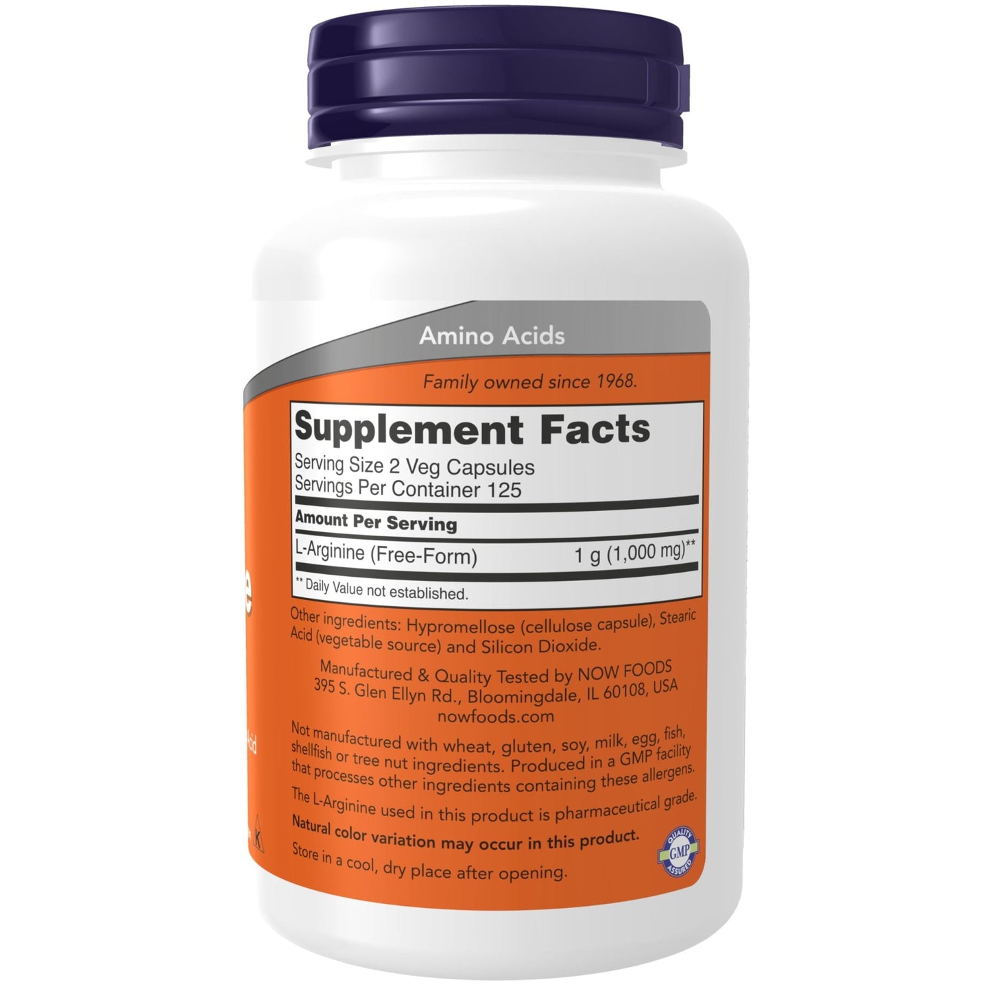 NOW Foods Supplements, L-Arginine 500 mg, Nitric Oxide Precursor*, Amino Acid, 250 Veg Capsules - dailyvitalstore