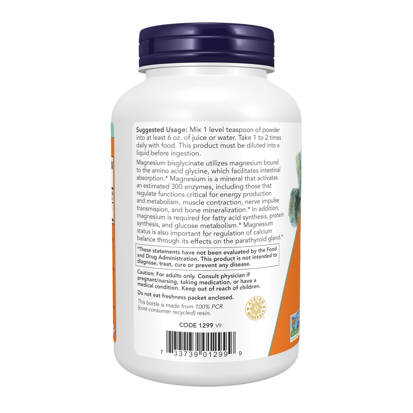 NOW Foods Supplements, Magnesium Bisglycinate Powder, Enzyme Function*, Nervous System Support*, 8-Ounce - dailyvitalstore