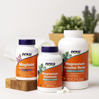 NOW Foods Supplements, Magnesium Glycinate 100 mg, Highly Absorbable Form, 180 Tablets - dailyvitalstore