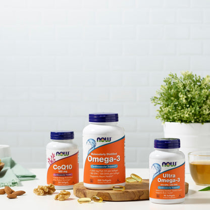 NOW Foods Supplements, Omega-3 180 EPA / 120 DHA, Molecularly Distilled, Cardiovascular Support*, 200 Softgels - dailyvitalstore