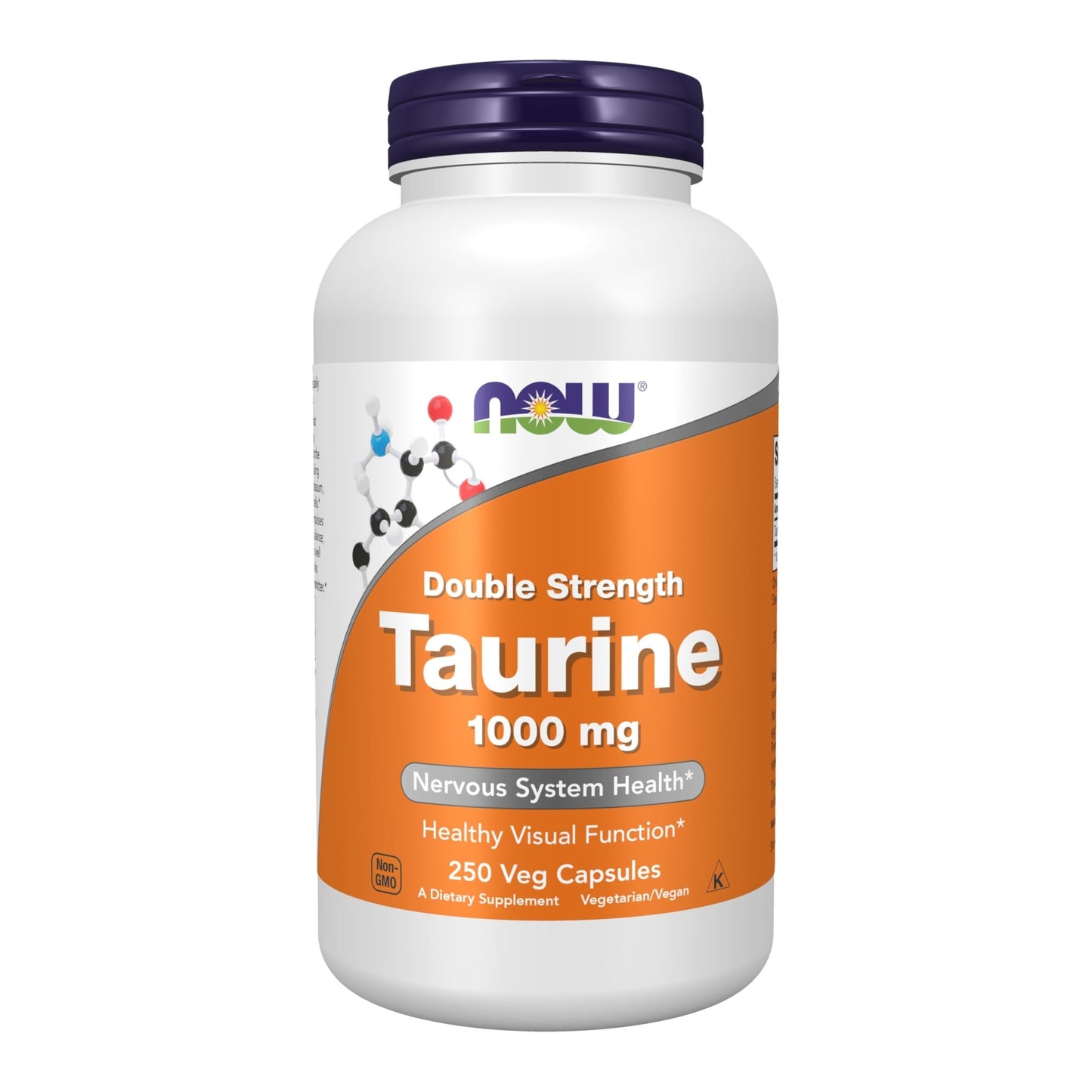 NOW Foods Supplements, Taurine 1,000 mg, Double Strength, Nervous System Health*, 250 Veg Capsules - dailyvitalstore