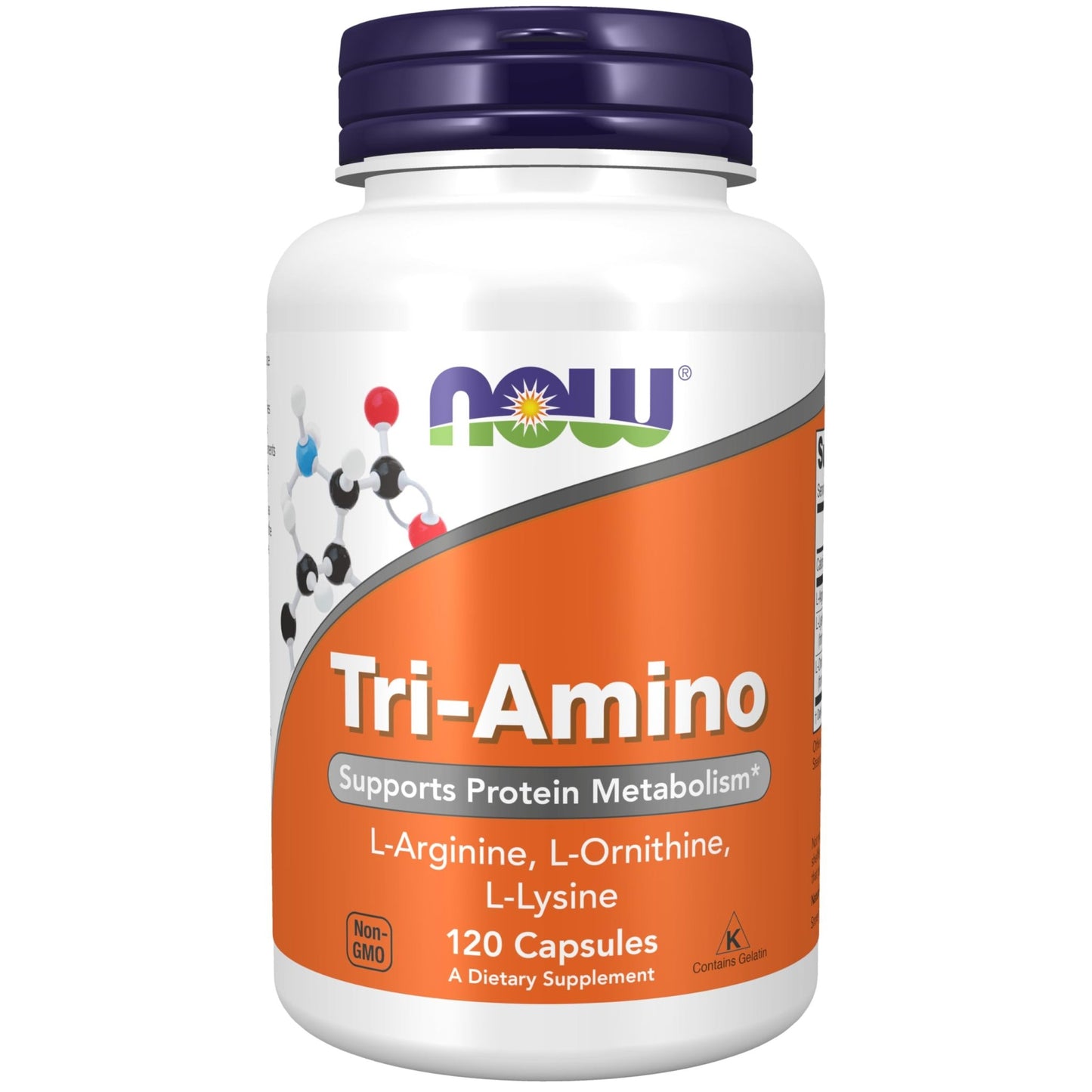 NOW Foods Supplements, Tri-Amino with L-Arginine, L-Ornithine, L-Lysine, Supports Protein Metabolism*, 120 Capsules - dailyvitalstore