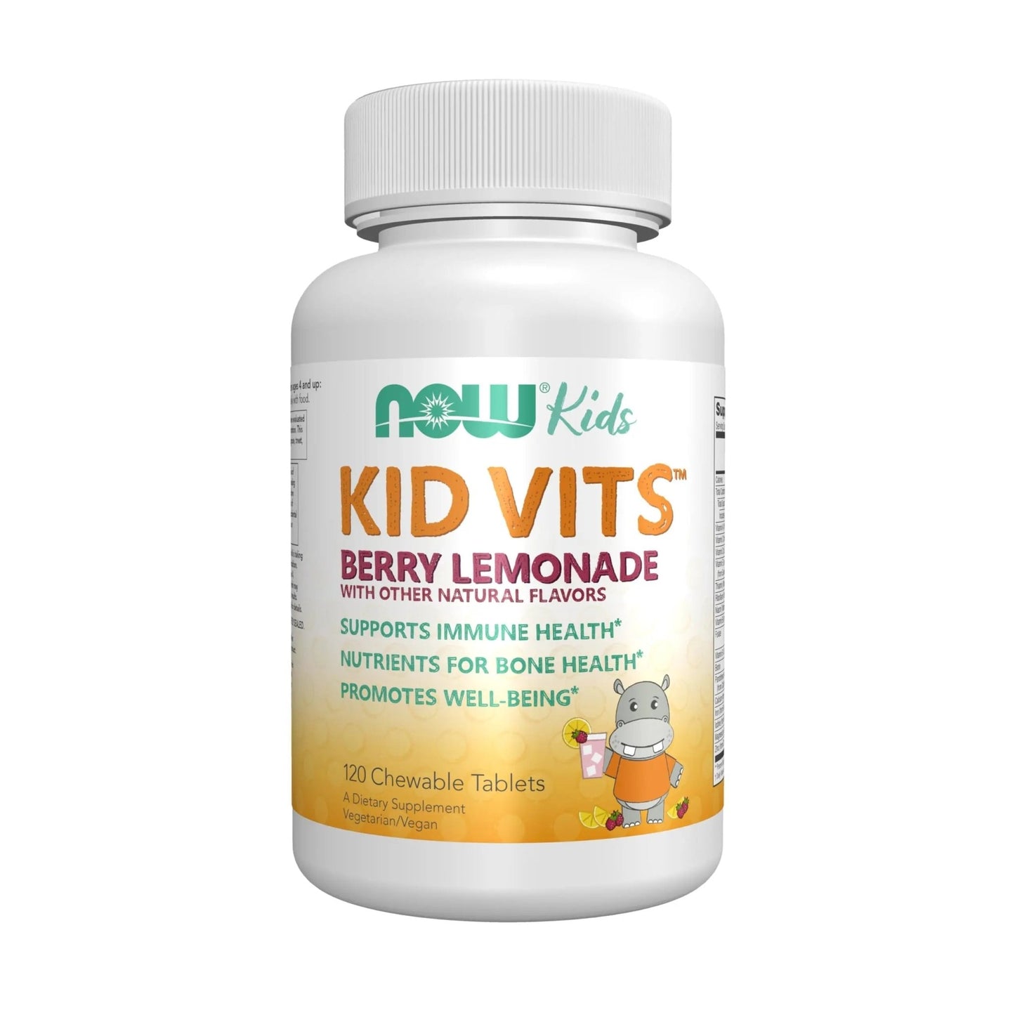 NOW Kids Supplements, Kid Vits Multivitamin, Berry Lemonade Flavor, 120 Chewable Tablets - dailyvitalstore