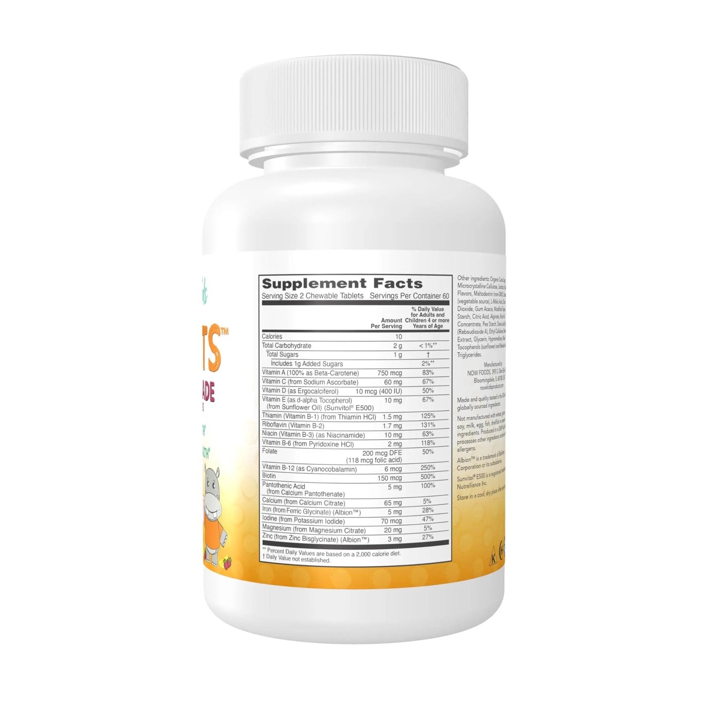 NOW Kids Supplements, Kid Vits Multivitamin, Berry Lemonade Flavor, 120 Chewable Tablets - dailyvitalstore