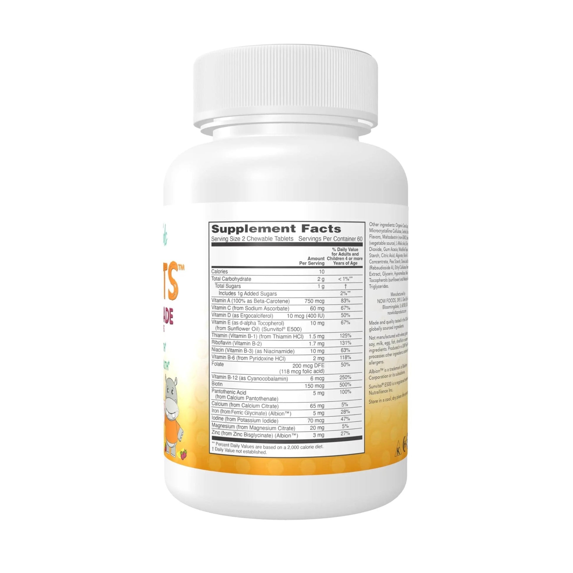 NOW Kids Supplements, Kid Vits Multivitamin, Berry Lemonade Flavor, 120 Chewable Tablets - dailyvitalstore