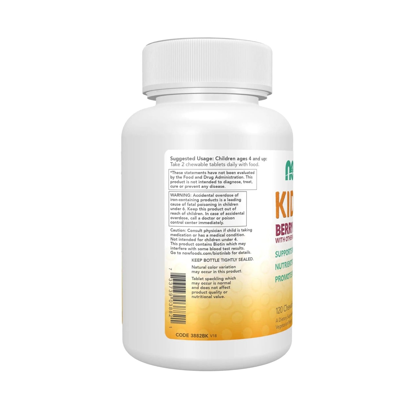 NOW Kids Supplements, Kid Vits Multivitamin, Berry Lemonade Flavor, 120 Chewable Tablets - dailyvitalstore