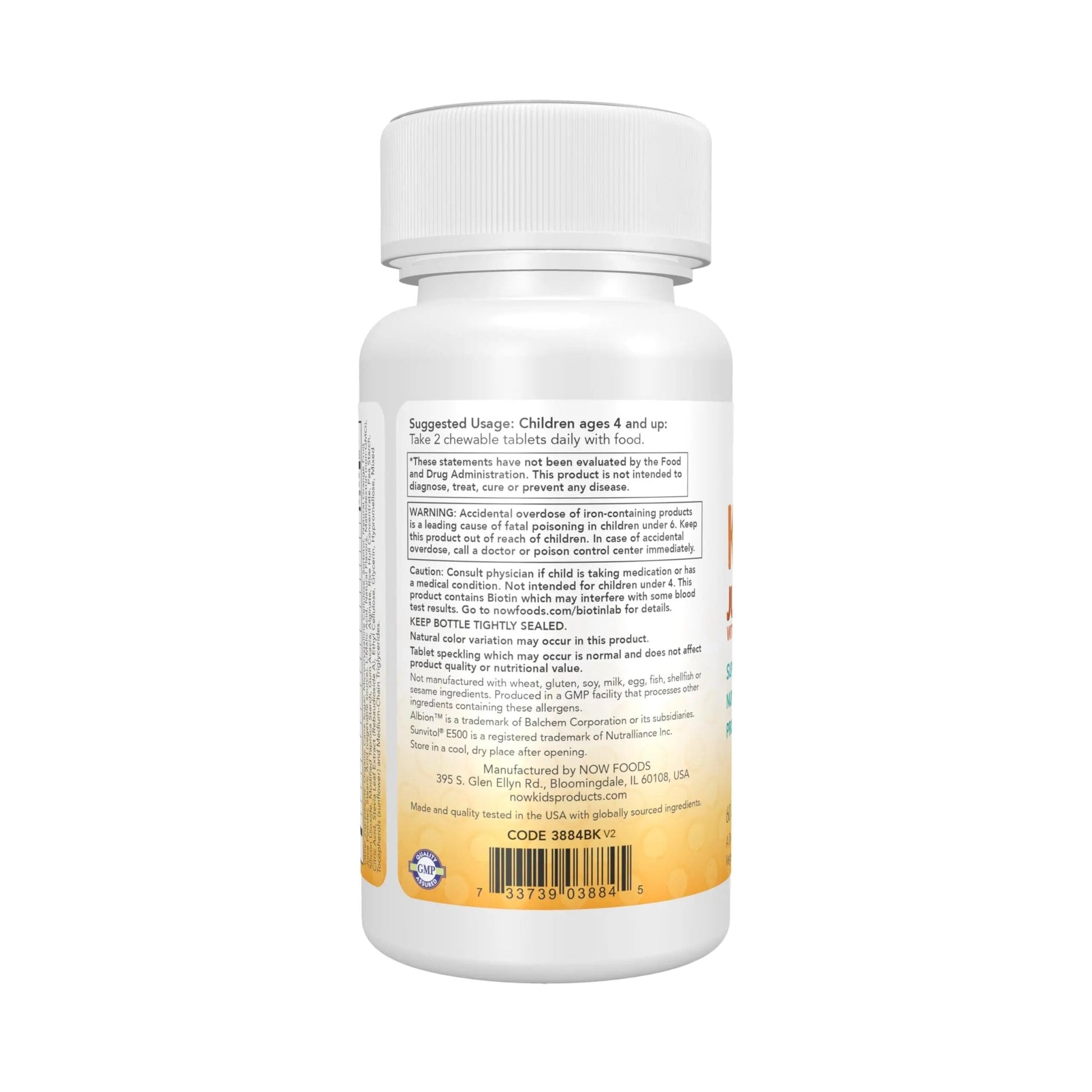 Now Kids Supplements, Kid Vits Multivitamin, Juicy Orange, 60 Chewable Tablets - dailyvitalstore