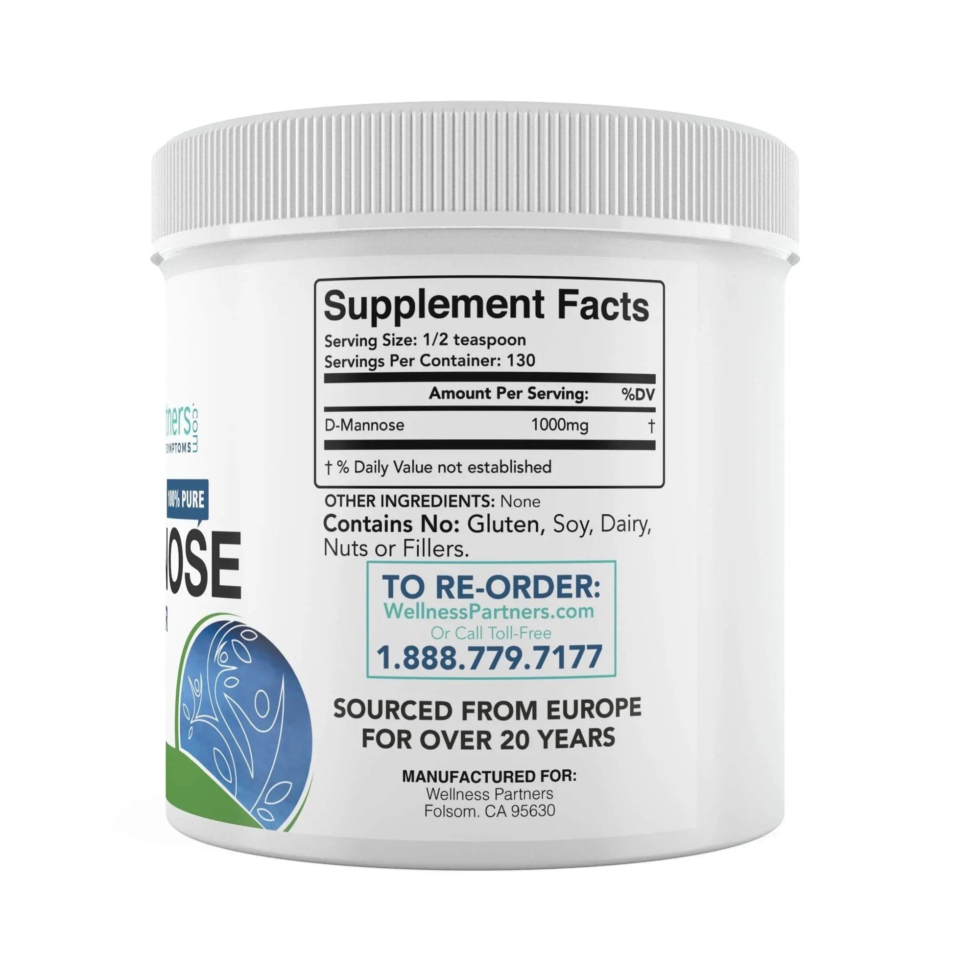 Now New UTI-Slip D Mannose Non GMO Organic Source Powder 130g jar. - dailyvitalstore