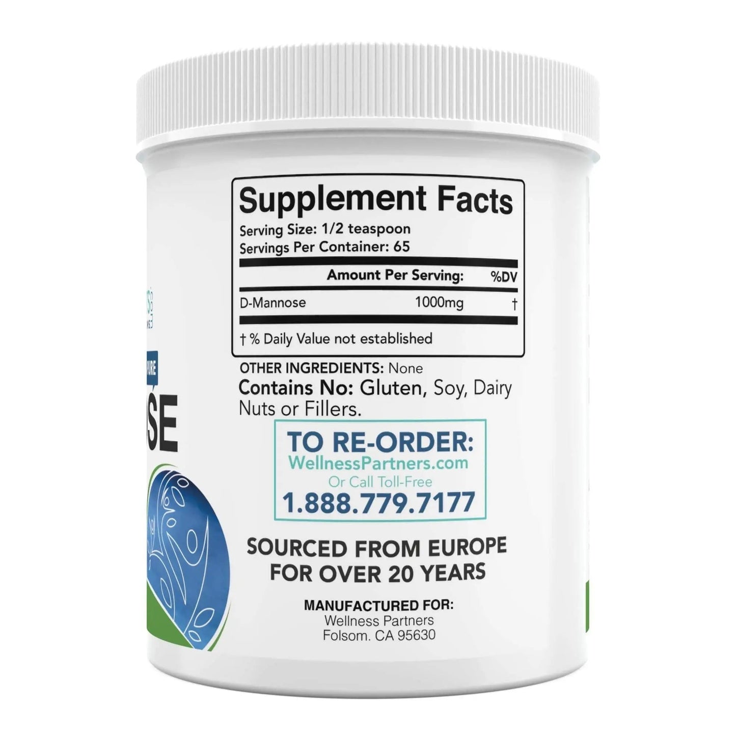 Now New UTI-Slip D Mannose Non GMO Organic Source Powder 65g jar - dailyvitalstore