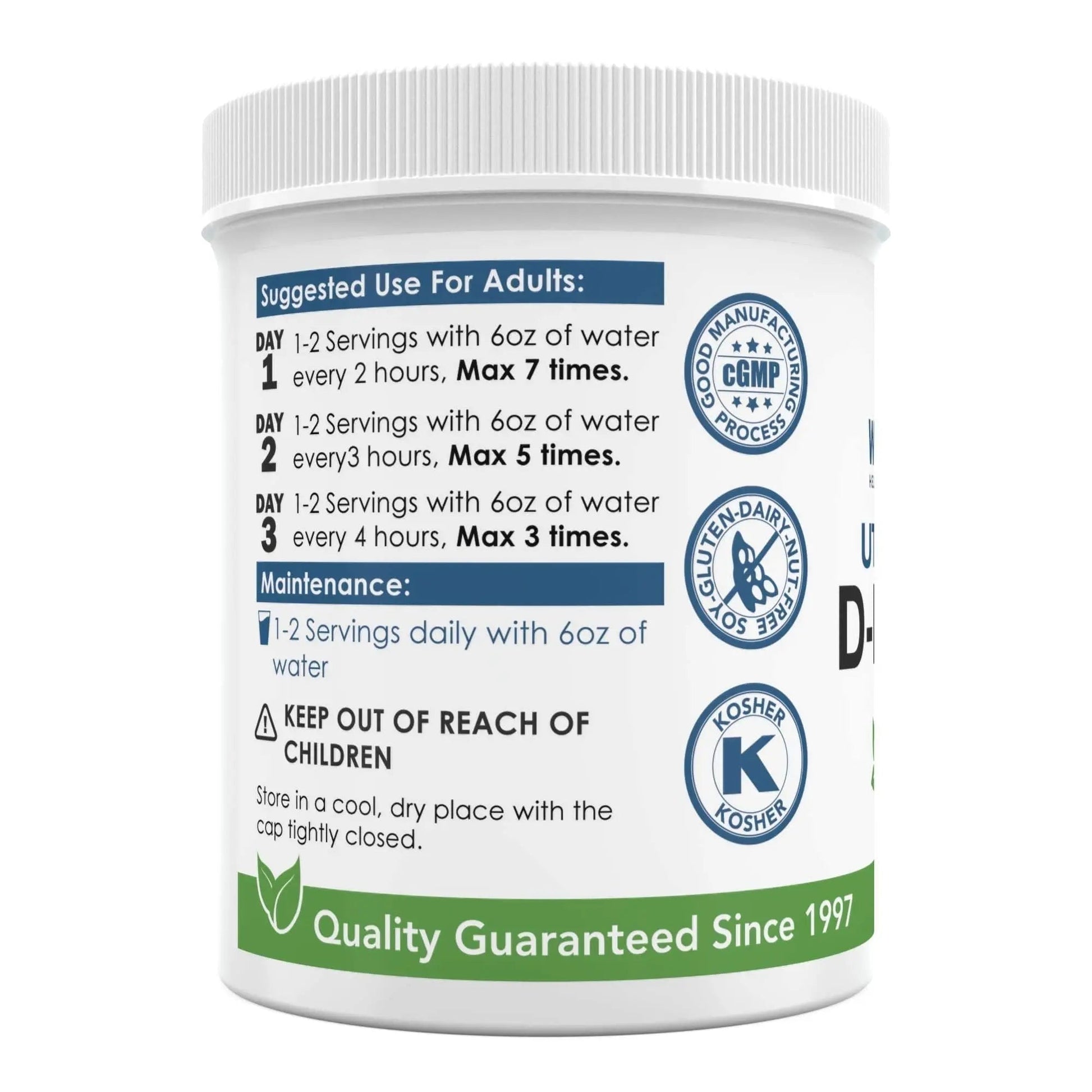 Now New UTI-Slip D Mannose Non GMO Organic Source Powder 65g jar - dailyvitalstore