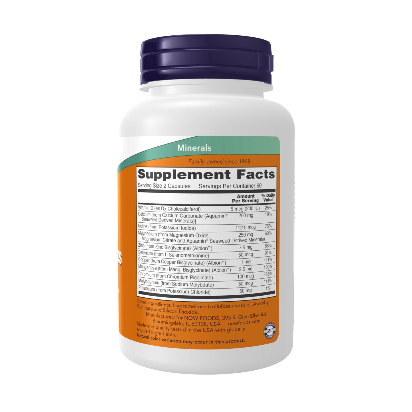 NOW Supplements, Full Spectrum Mineral Caps, Multi Mineral Formula, 120 Veg Capsules - dailyvitalstore