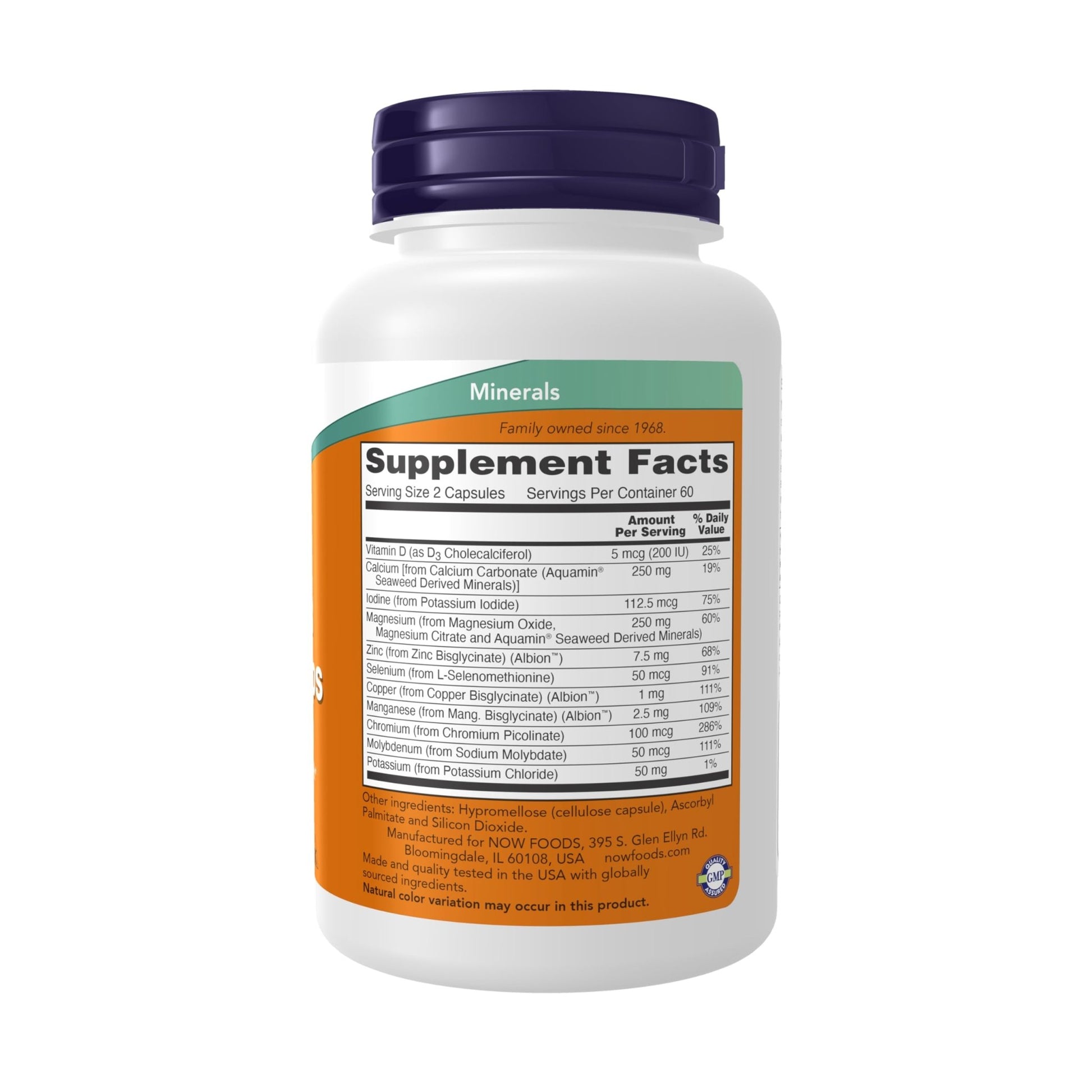 NOW Supplements, Full Spectrum Mineral Caps, Multi Mineral Formula, 120 Veg Capsules - dailyvitalstore