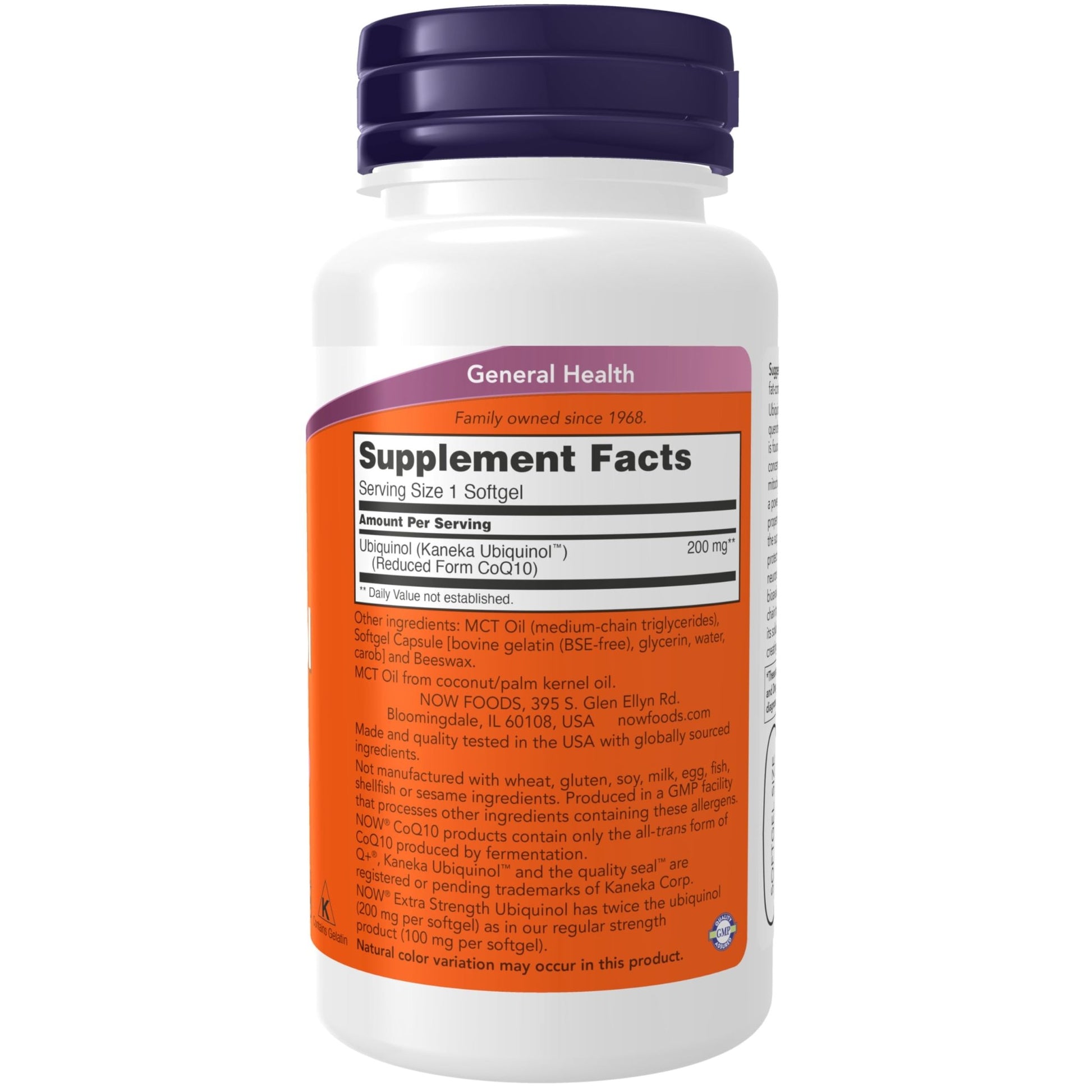 NOW Supplements, Ubiquinol 200 mg, High Bioavailability (the Active Form of CoQ10), 60 Softgels - dailyvitalstore
