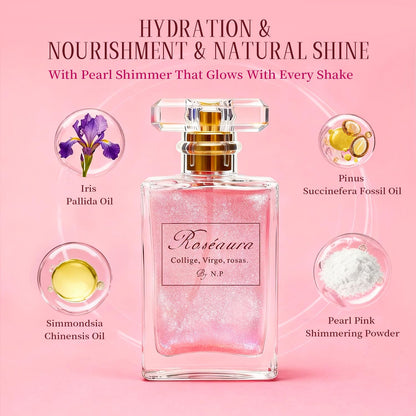 NP NATURES PHILOSOPHY Hair Perfume, Leave-in Hair Serum & Shine Spray for Women, Anti-Frizz Hair Care, Lightweight Leave-in Conditioner & Glossier Hair Perfume oils - 1.7 Fl oz（Roseaura） - dailyvitalstore