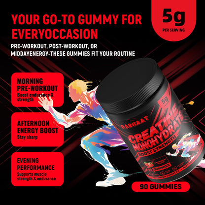 NSF Certified Creatine Gummy - Creatine Monohydrate Gummies 5g for Men & Women - Boost Focus,Strength, and Endurance, Vegan, Gluten-Free, Non-GMO, 2.5 Gram Creatine - dailyvitalstore