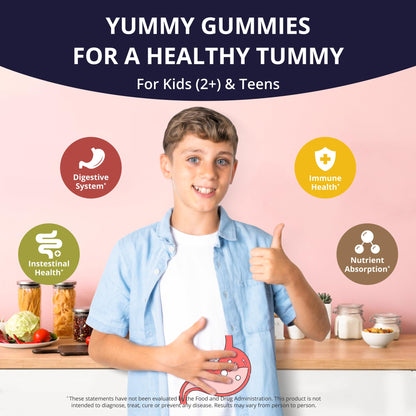 NuBest Daily Probiotic Gummies for Kids & Teens with 5 Billion CFUs | Supports Immune, Gut, and Digestive Health | No Added Sugar | Yummy Strawberry - dailyvitalstore