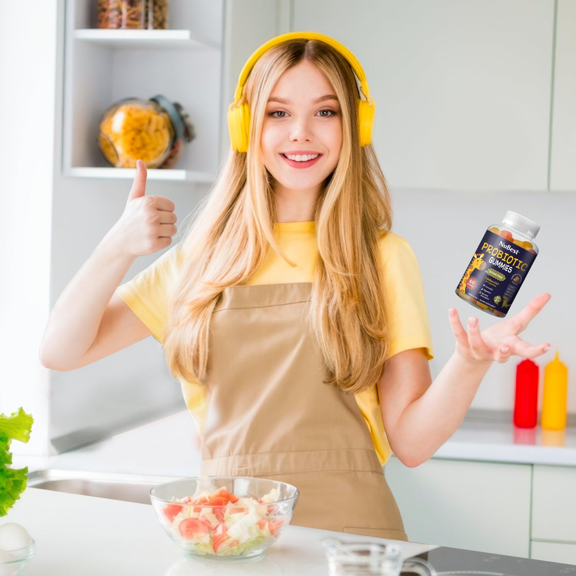 NuBest Daily Probiotic Gummies for Kids & Teens with 5 Billion CFUs | Supports Immune, Gut, and Digestive Health | No Added Sugar | Yummy Strawberry - dailyvitalstore