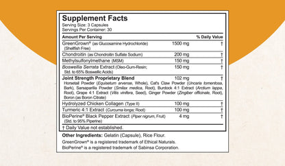NuBest Joint Xtra - Joint Support Supplement | Joint Health Formula with Triple Joint Strength - Glucosamine, Chondroitin, Turmeric, MSM | 1 Month Supply - dailyvitalstore