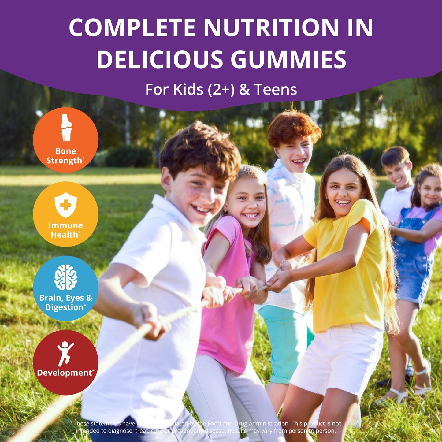 NuBest Tall Gummies for Kids Age 2+ & Teens | Bone Strength, Immunity, Digestive Health with Calcium, Vitamin D3, K2, B Complex, Magnesium, Zinc - dailyvitalstore
