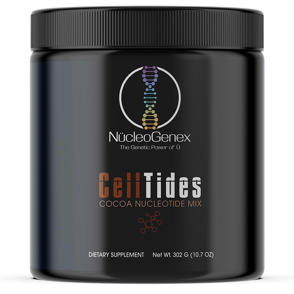 Nucleogenex - CellTides Cocoa Flavor - Nucleotide-Based Nutritional Supplement for Enhanced Cellular Health - Supports Digestive Health, Nutrient Absorption, and Microflora Growth - Net Wt. 302g - dailyvitalstore