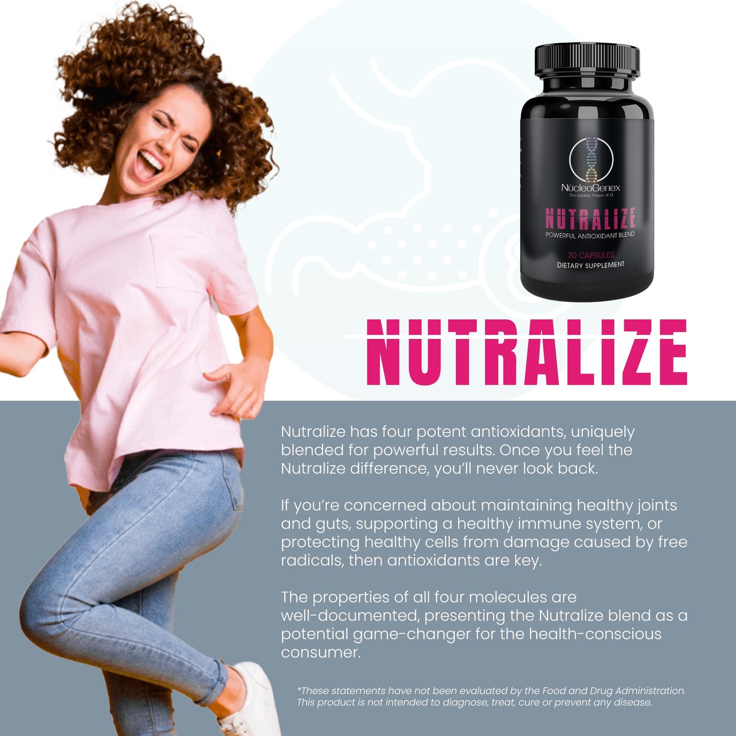 Nucleogenex - Nutralize - The Key to Supporting a Healthy Aging Process and Immune System - Potent Blend for Powerful Cell Protection - Xanthohumol, CurcuPrime, C-60 Complex, PureQQ - 30 Capsules - dailyvitalstore