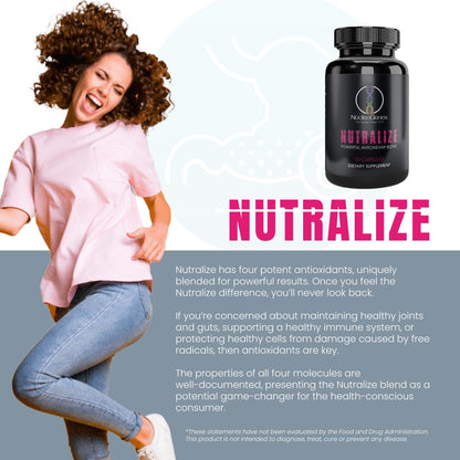 Nucleogenex - Nutralize - The Key to Supporting a Healthy Aging Process and Immune System - Potent Blend for Powerful Cell Protection - Xanthohumol, CurcuPrime, C-60 Complex, PureQQ - 30 Capsules - dailyvitalstore
