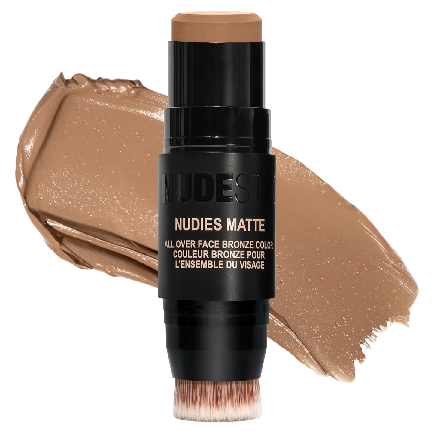 Nudestix Nudies Bronze All Over Matte Bronzing Stick – 3-in-1 Cream Bronzer for Cheeks, Eyes & Lips with Built-In Brush | Natural Contour & Sun-Kissed Glow | Bondi Bae - dailyvitalstore