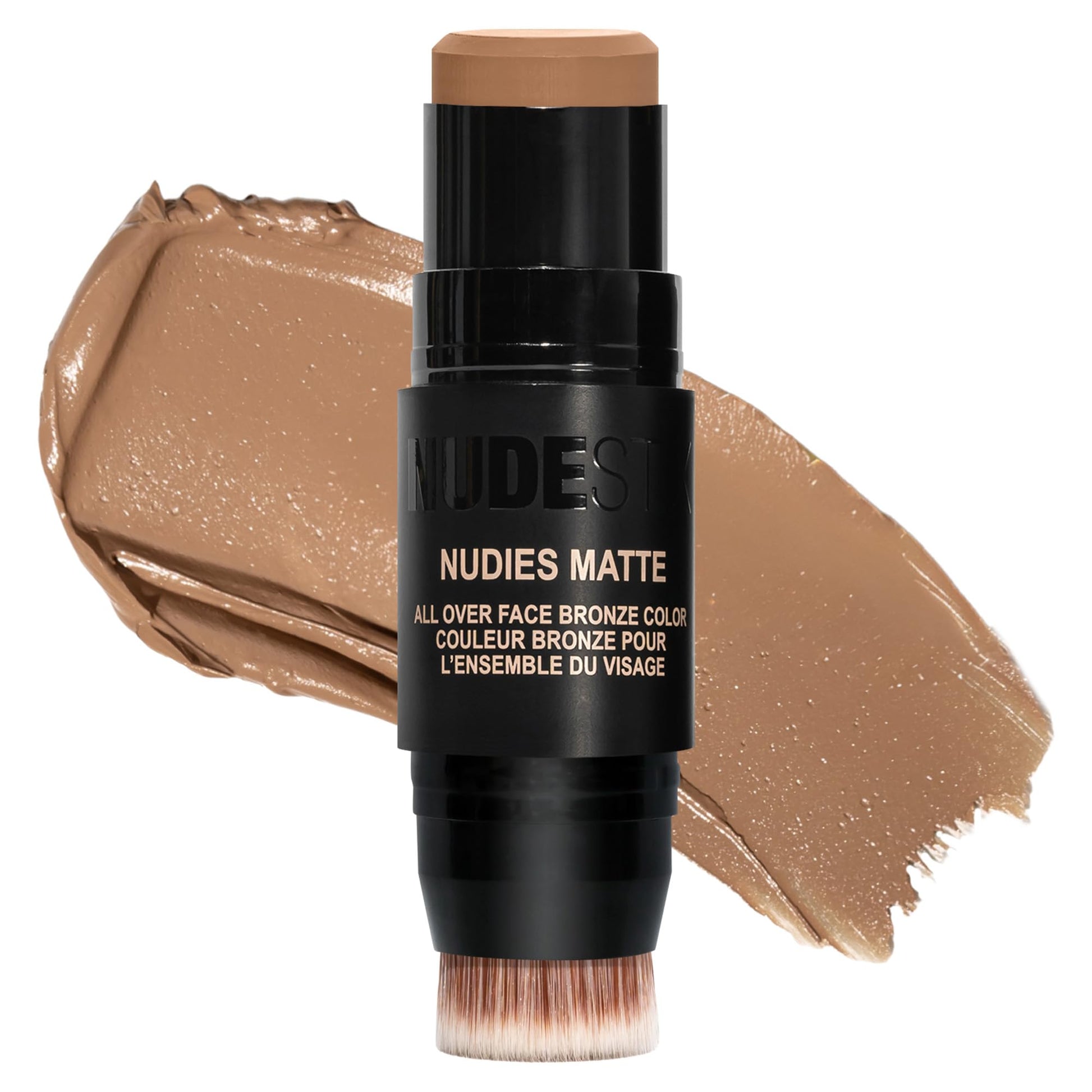 Nudestix Nudies Bronze All Over Matte Bronzing Stick – 3-in-1 Cream Bronzer for Cheeks, Eyes & Lips with Built-In Brush | Natural Contour & Sun-Kissed Glow | Bondi Bae - dailyvitalstore