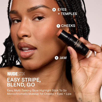 Nudestix Nudies Bronze All Over Matte Bronzing Stick – 3-in-1 Cream Bronzer for Cheeks, Eyes & Lips with Built-In Brush | Natural Contour & Sun-Kissed Glow | Bondi Bae - dailyvitalstore