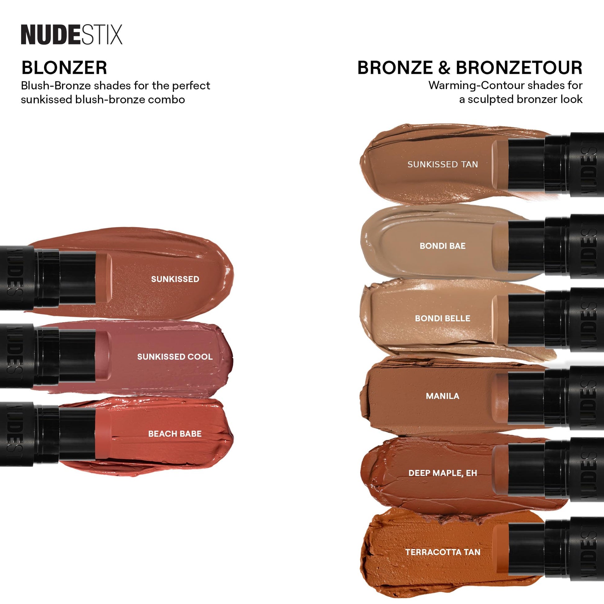 Nudestix Nudies Bronze All Over Matte Bronzing Stick – 3-in-1 Cream Bronzer for Cheeks, Eyes & Lips with Built-In Brush | Natural Contour & Sun-Kissed Glow | Bondi Bae - dailyvitalstore