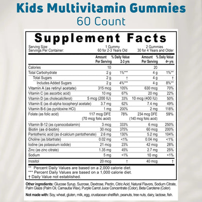 NUELATION Kids Multivitamin Gummies, 30-60 Day Supply with 14 Essential Kids Vitamins & Minerals. Toddler Vitamins for Overall Wellness. Non-GMO, Gelatin-Free, - dailyvitalstore