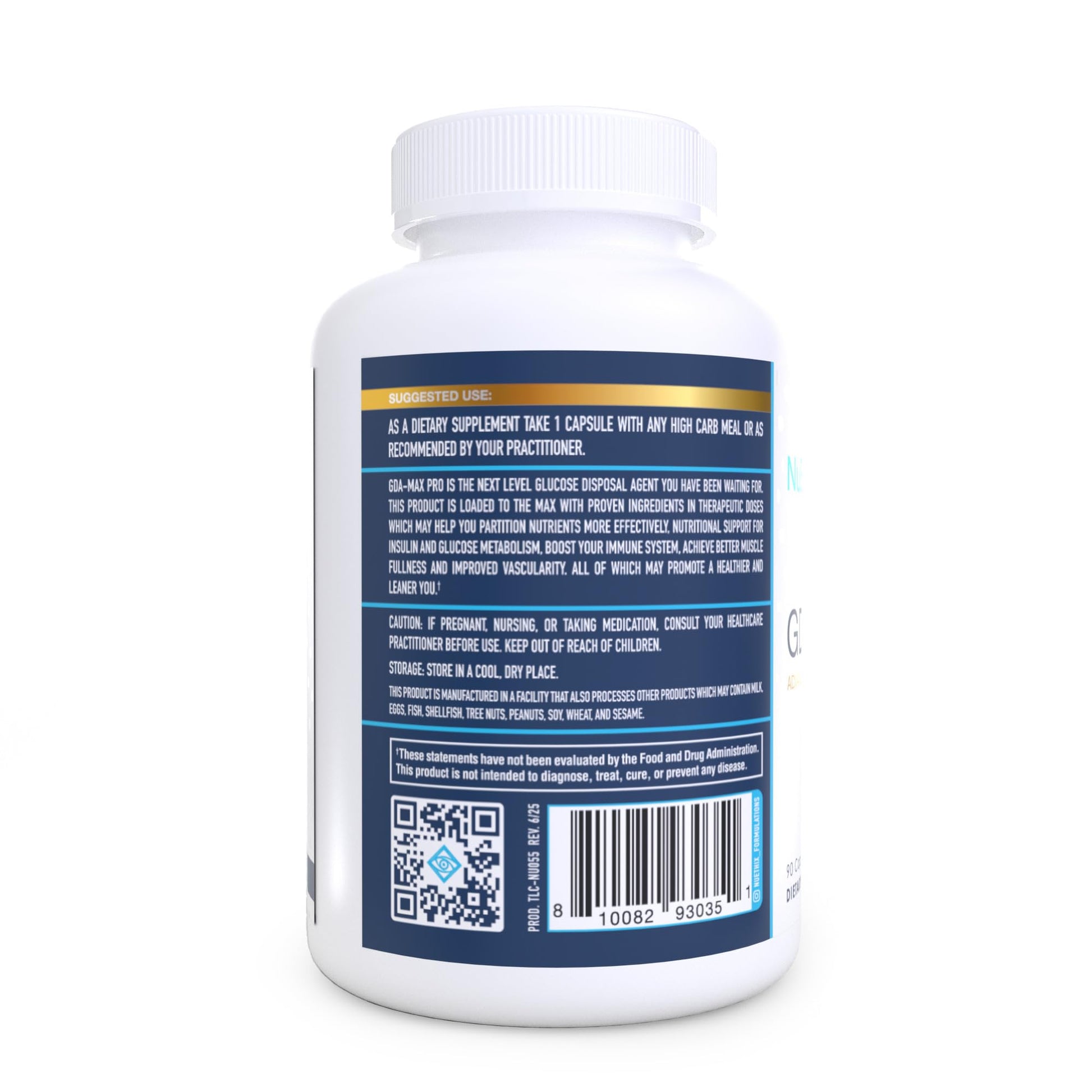 NuEthix Formulations GDA-MAX PRO, Double Berbine HCL Supplement, Supports Glucose Metabolism, Weight Management, Immune Support, Heart Health - Non GMO, Gluten Free, Dairy Free, 90 Count - dailyvitalstore