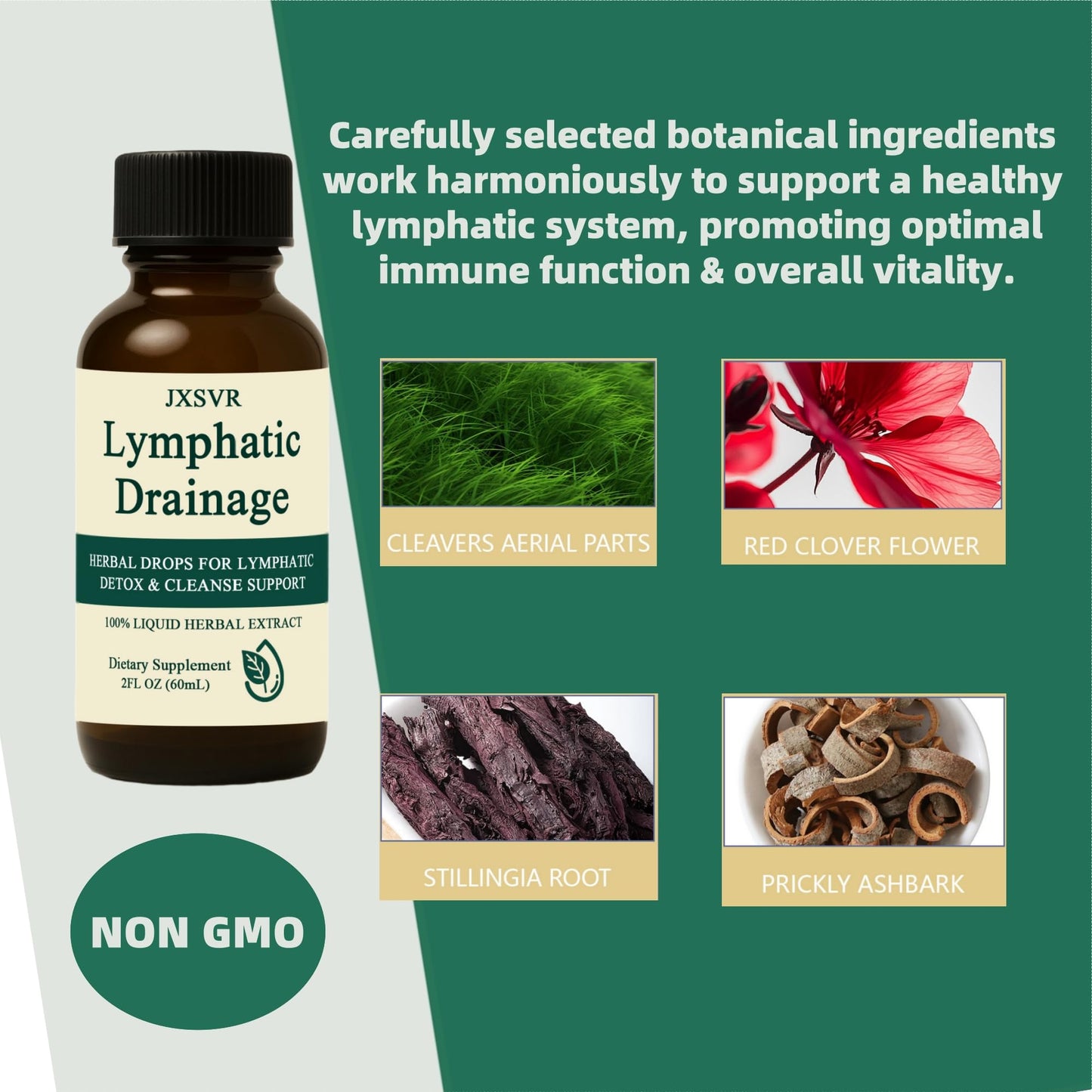 Nuflos Lymphatic Drainage Drops, Lymphatic Drainage Massager& Supplements, 2 Fl. Oz-Herbal Blend-Lymph System Support, Lymphatic Drainage, Immune System & Detox - dailyvitalstore
