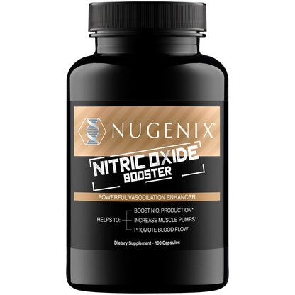 Nugenix Nitric Oxide Booster Supplement - Nitric Oxide Flow, L-Arginine, L-Citrulline, Pine Bark Extract - Vasodilator - 100 Capsules - dailyvitalstore