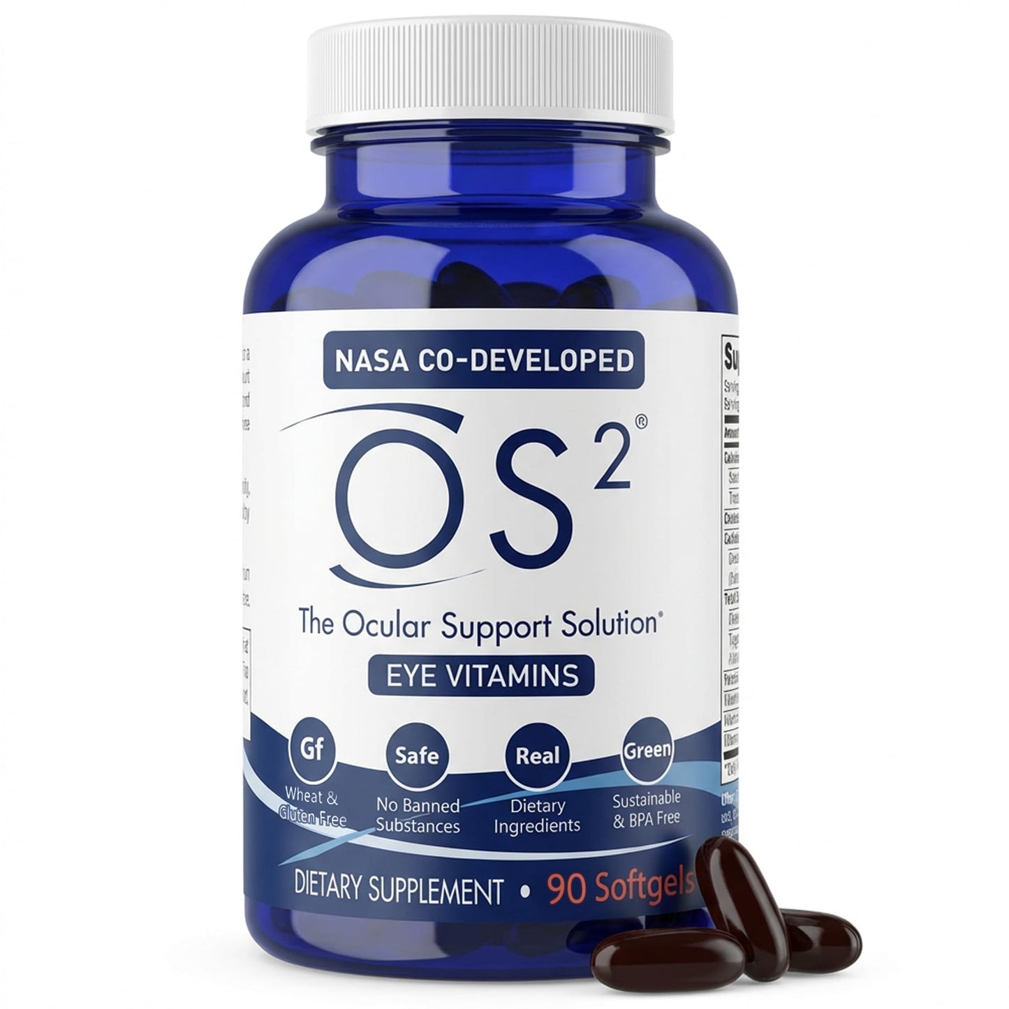 Nugevity OS2 Ocular Support Solution - Patented Eye Vitamins for Macular Health, Dry Eye and Blue Light - Lutein, Zeaxanthin, Omega 3, Astaxanthin and AREDS2 Supplements, Co-Developed by NASA, 90 ct - dailyvitalstore