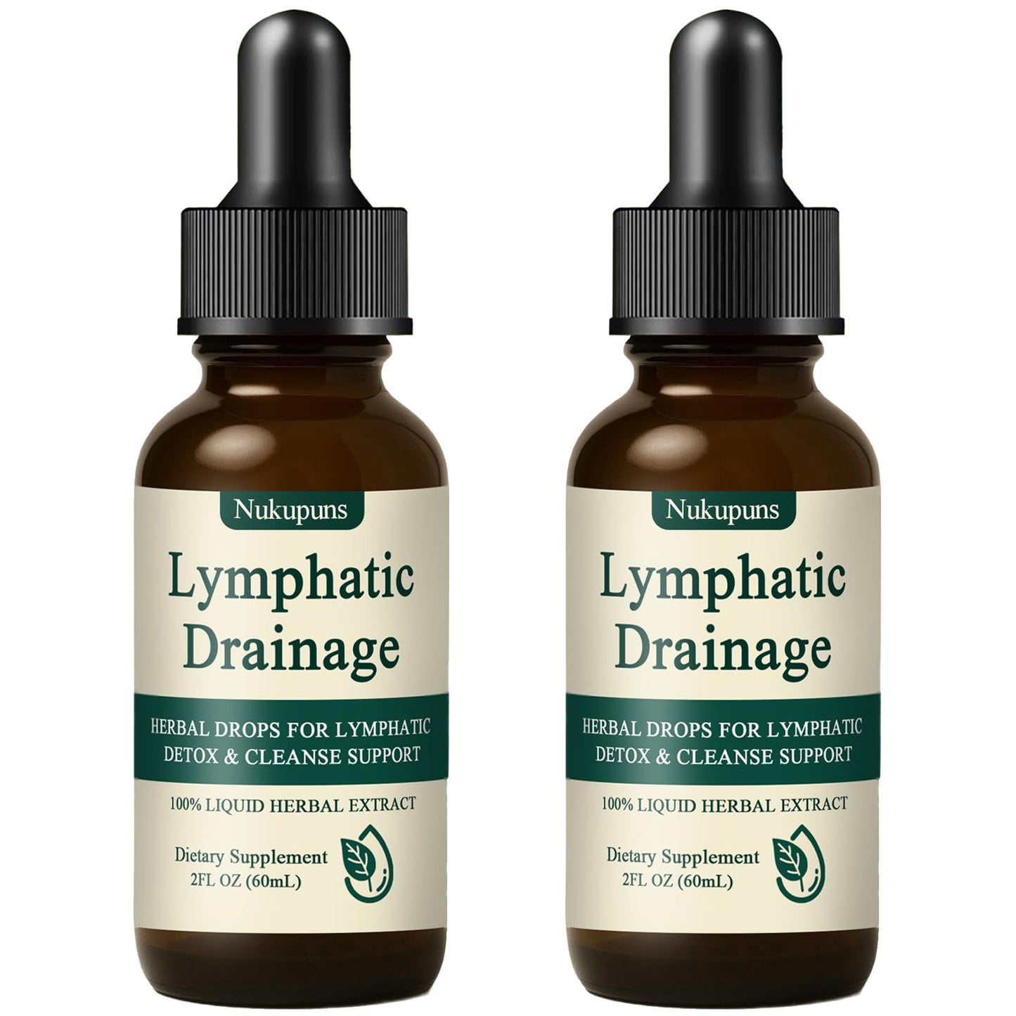 Nukupuns Lymphatic Drainage Drops, Lymphatic Drainage Supplements, Herbal Blend-Lymph System Support, Lymphatic Drainage, Vegan & Non-GMO (2pcs) - dailyvitalstore