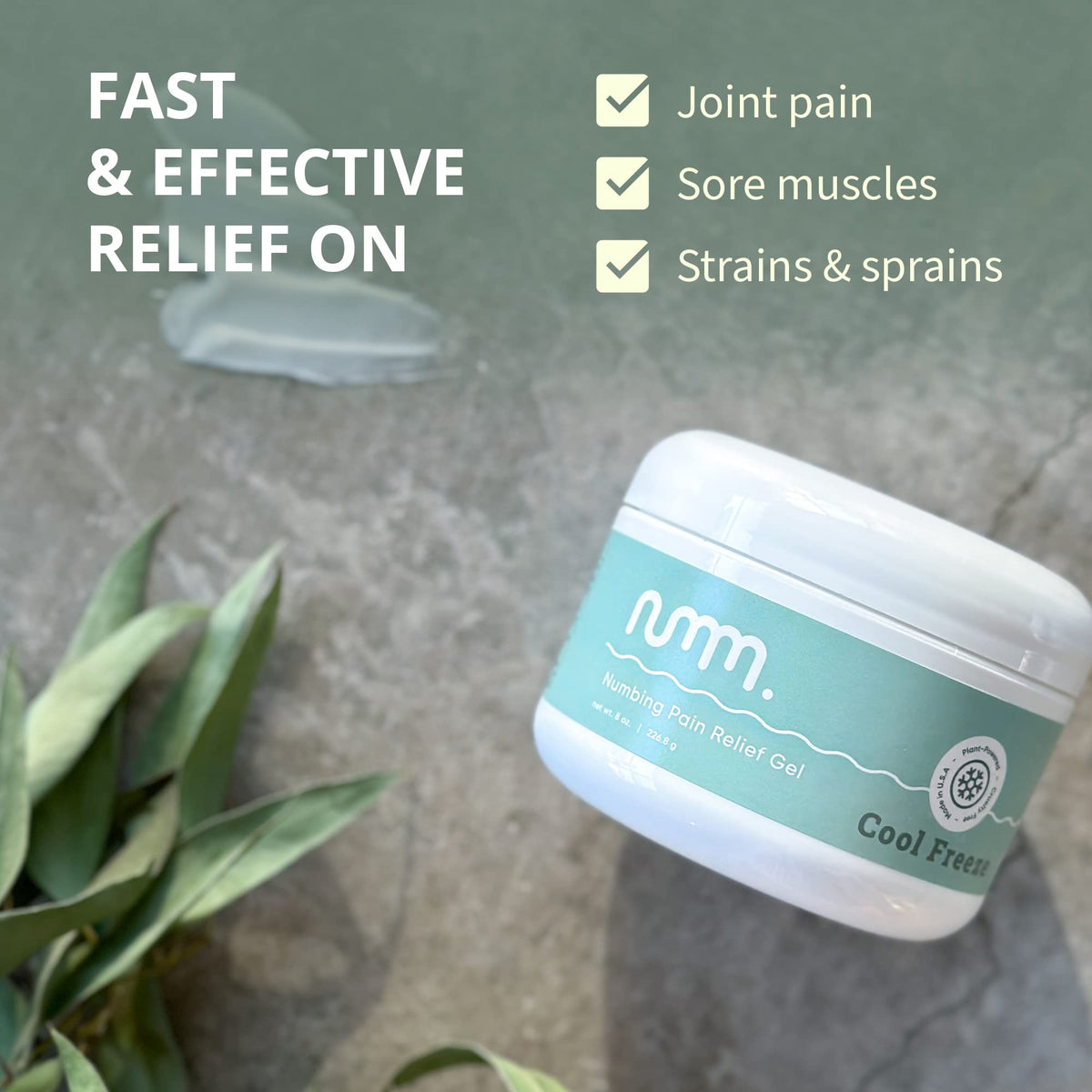 numm Cool Pain Relief Gel – Instant Cold Therapy for Joint & Muscle Pain, Strain & Soreness – Menthol Cream 8oz – Vegan, Alcohol-Free Cooling Relief for Post-Workout Recovery - dailyvitalstore
