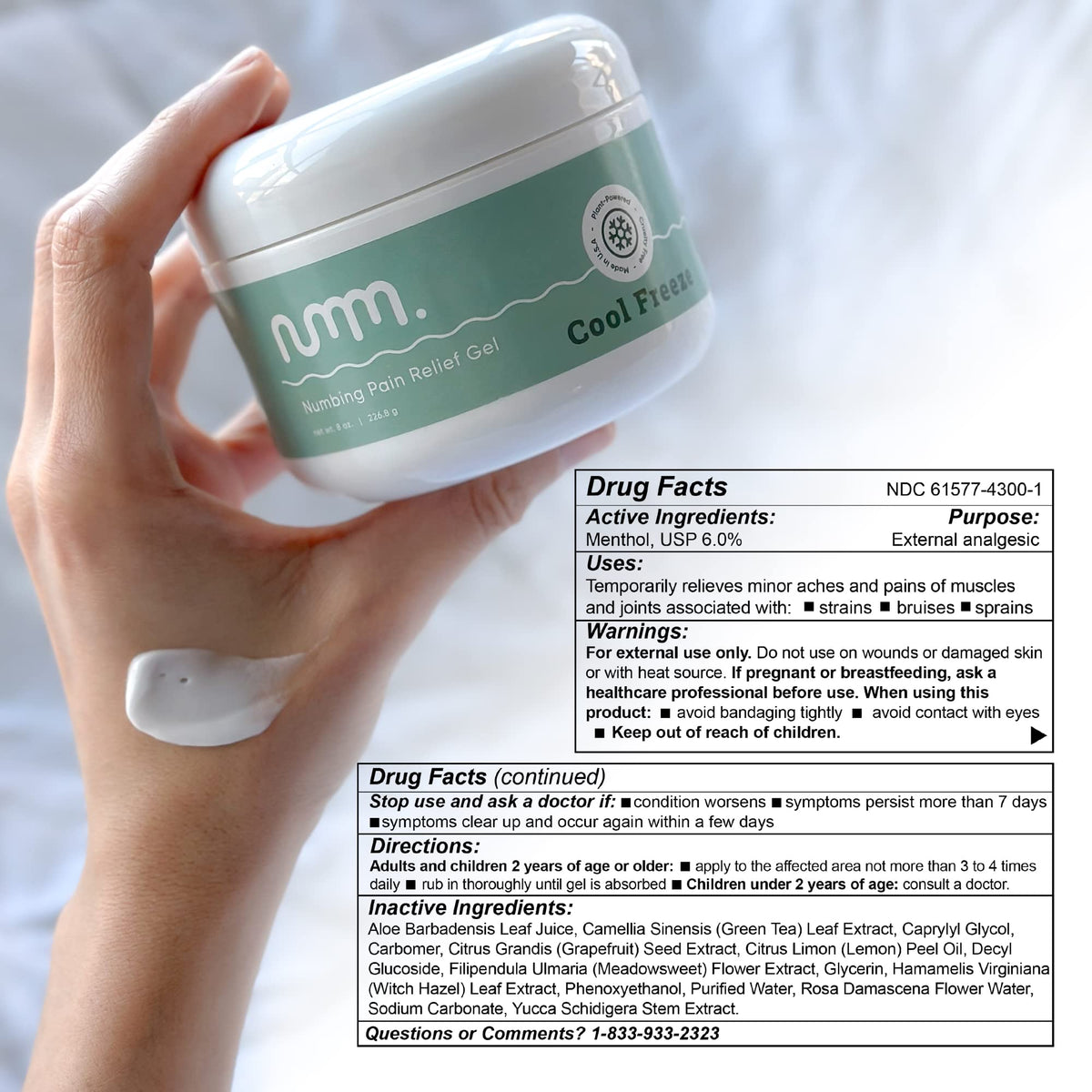 numm Cool Pain Relief Gel – Instant Cold Therapy for Joint & Muscle Pain, Strain & Soreness – Menthol Cream 8oz – Vegan, Alcohol-Free Cooling Relief for Post-Workout Recovery - dailyvitalstore