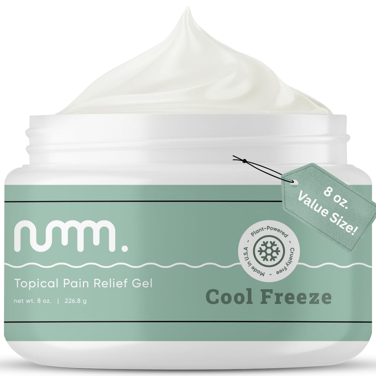 numm Cool Pain Relief Gel – Instant Cold Therapy for Joint & Muscle Pain, Strain & Soreness – Menthol Cream 8oz – Vegan, Alcohol-Free Cooling Relief for Post-Workout Recovery - dailyvitalstore