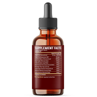 NUQIIT 10in1 Lemon Balm Tincture Blend Includes Vitamin D3, Vitamin K2, Lemon Balm, Ginger, Turmeric, Ceylon Cinnamon and More - 1 FL Oz - 60 Day Supply - dailyvitalstore